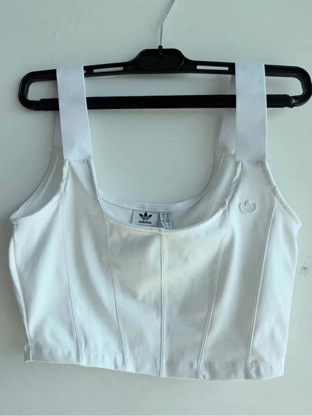 adidas Originals White Primeblue Cropped Tank Top Size M